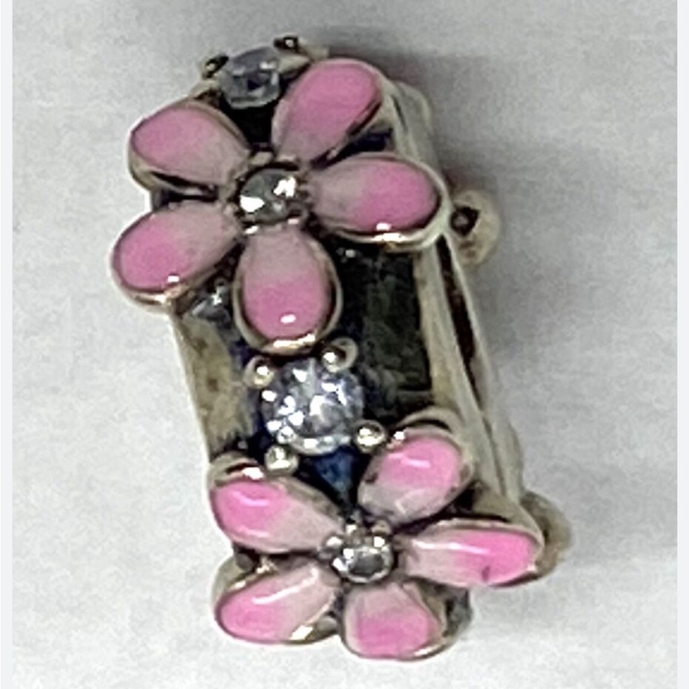 Pink daisy charm fits pandora​